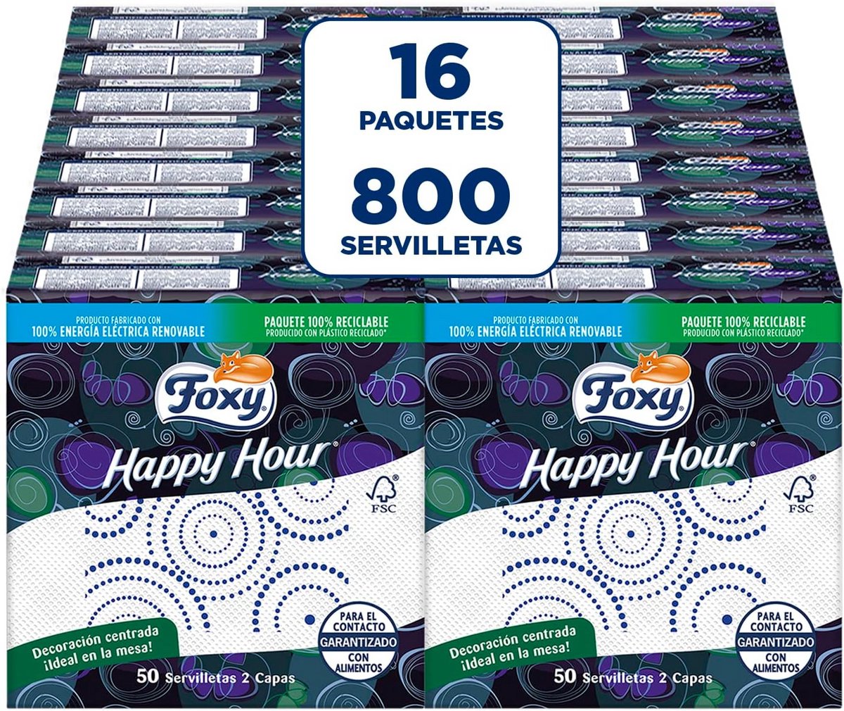 Dubbellaagse Papieren Servetten - 16x50 stuks - FSC-gecertificeerd en Recyclebaar