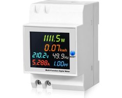 Multifunctionele LCD Stroommeter 6-in-1 - AC40-300V, 100A, Wattmeter, KWh Teller, Ampèremeter, Voltmeter