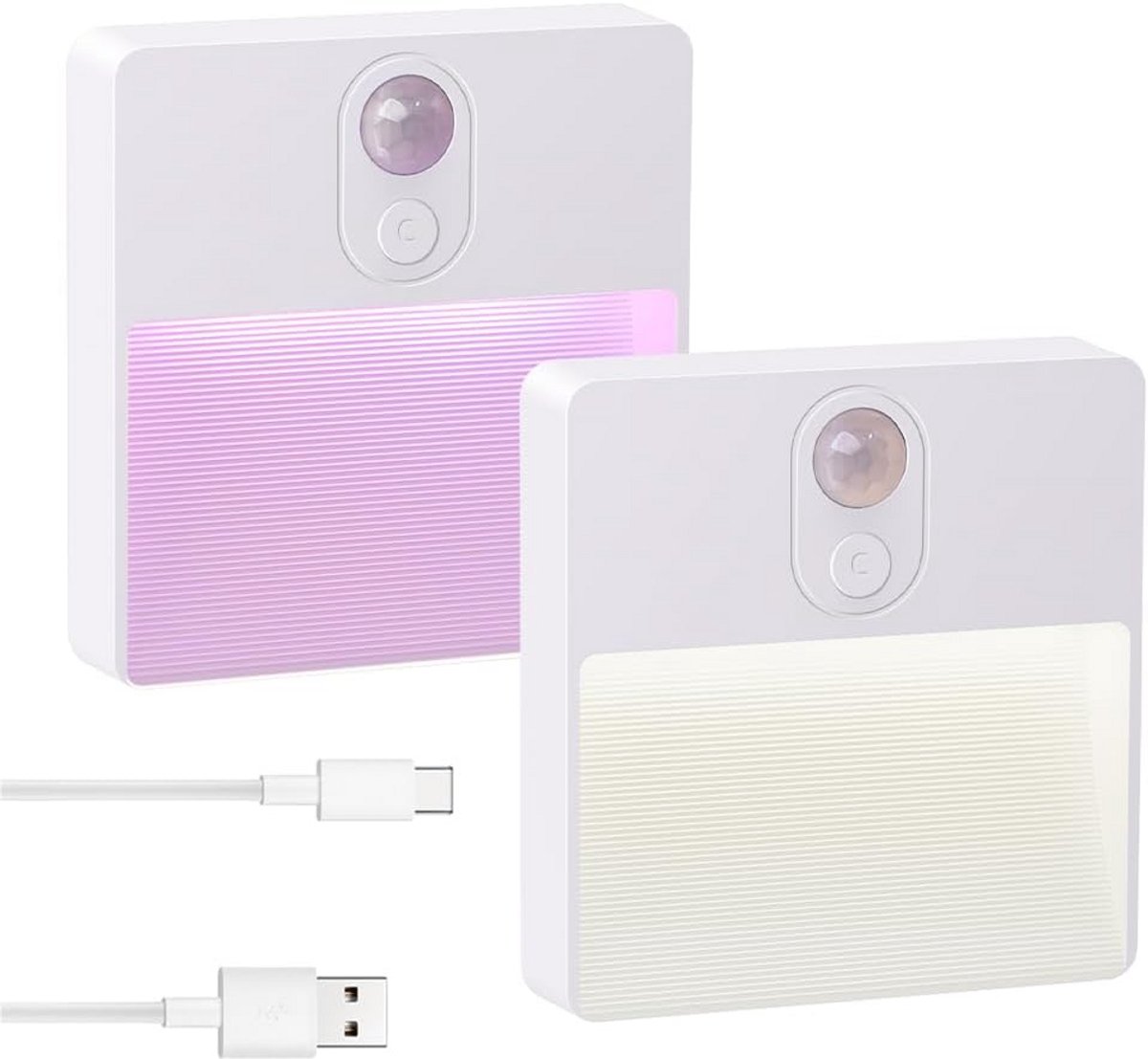 Draadloze Bewegingssensor Nachtlampjes LED Trapverlichting Warm Wit en Kleurrijk Batterij, Set van 2