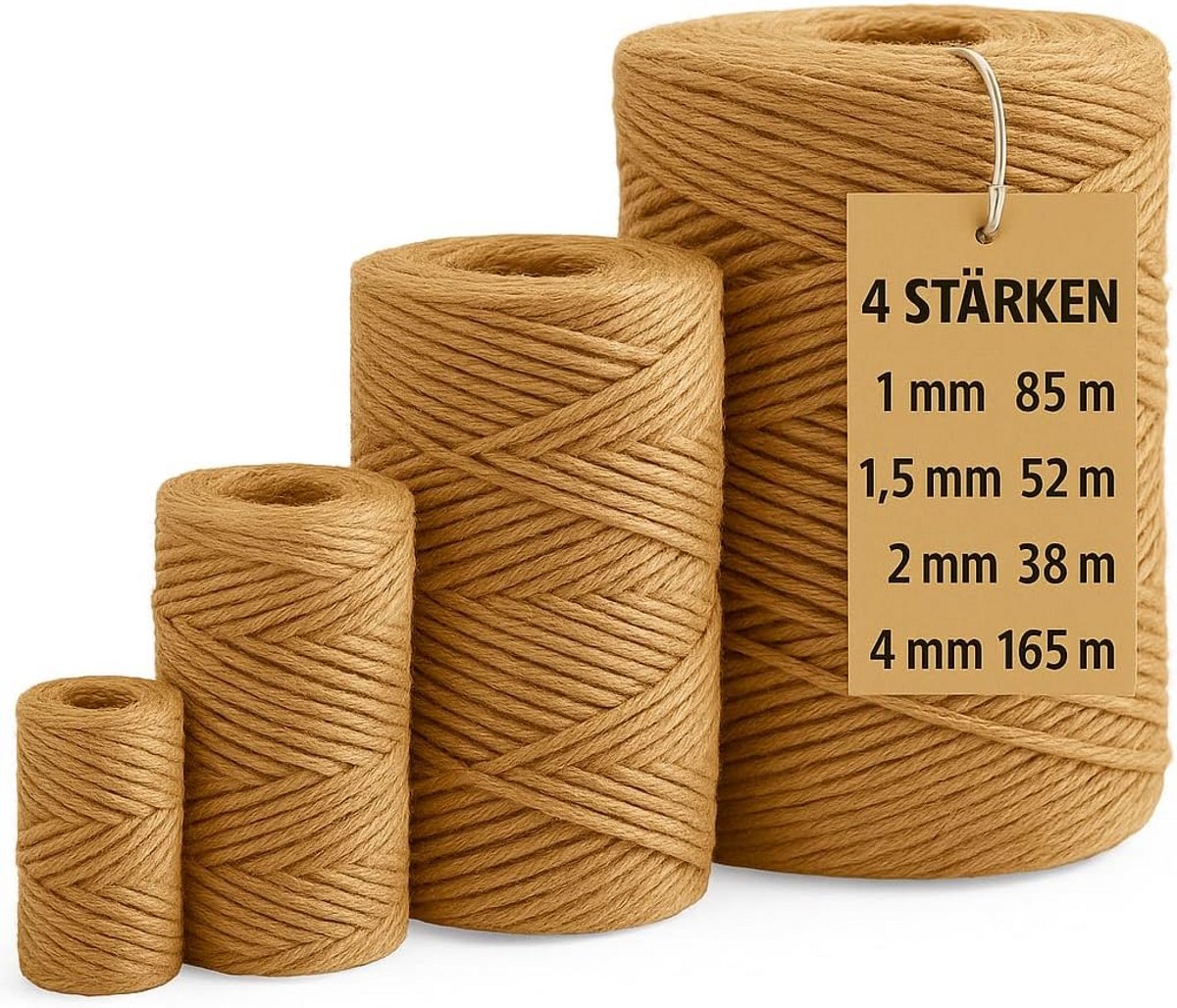 Natuurlijk Jute Touw - Verschillende Diktes en Lengtes voor Knutselen en Decoratie