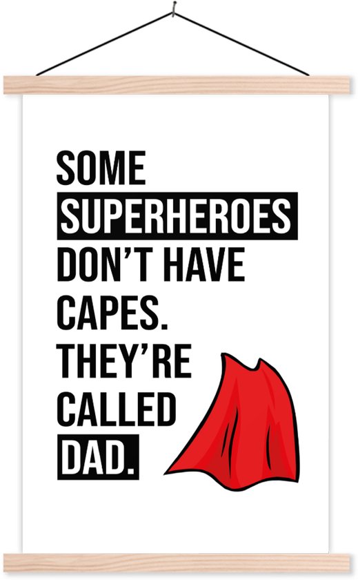 Cadeau pour père avec texte - Affiche scolaire Superheroes textielposter 40x60 cm - Tirage photo sur affiche textielposter (décoration murale salon / chambre)