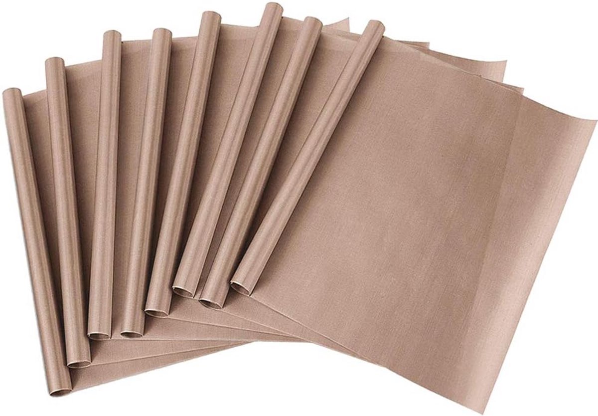 8x Herbruikbare Bakmatten 40x60cm Ovenfolie Antiaanbak Laag voor Oven & BBQ