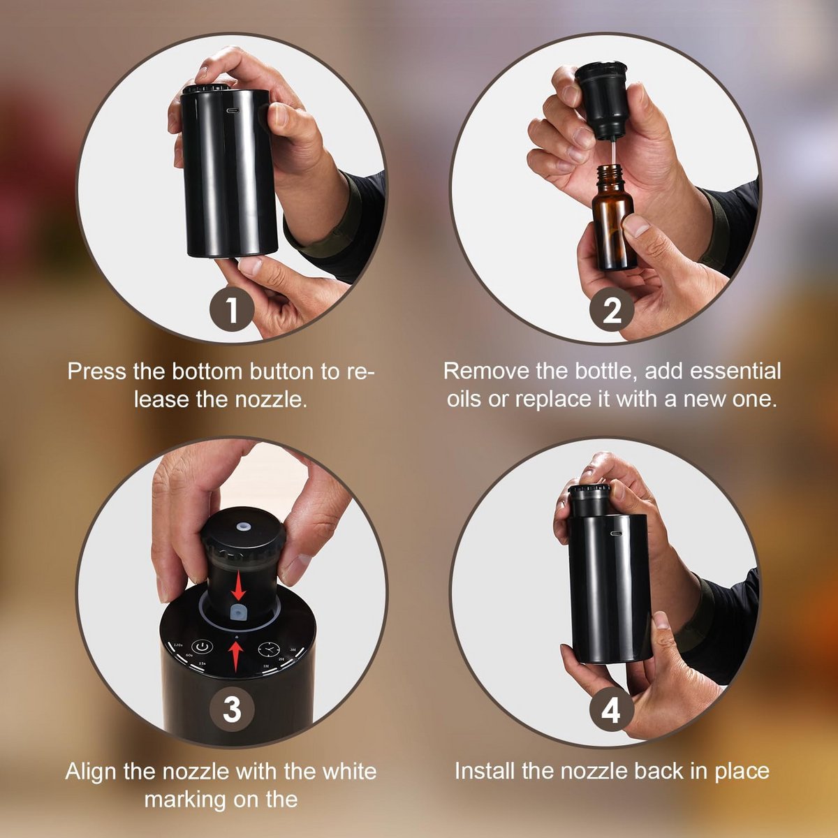 Waterloze Aromatherapie Diffuser met 7 Kleuren LED Verlichting - Fijnverstuiver voor Thuis, Auto en Kantoor — cadeau in Wonen & Interieur - foto 4