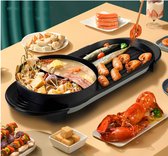 Remo - Elektrische fonduepan - fonduepan met grillplaat - hotpot - 3,8 liter - RVS