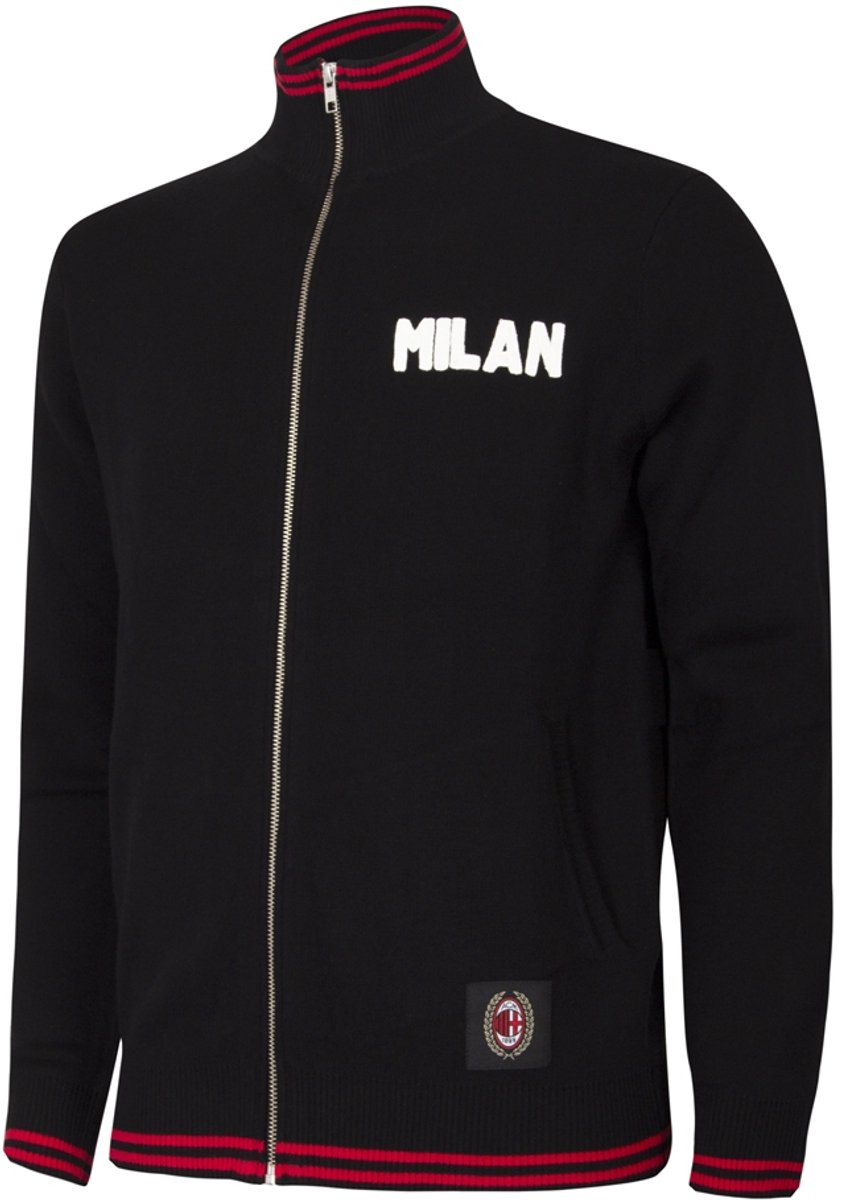 COPA - AC Milan 1960 Retro Voetbalvest - Geborduurd - Heren - Zwart - XXL