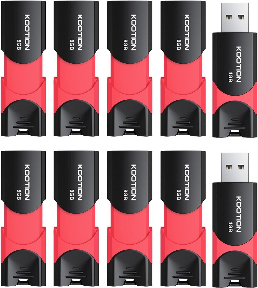 8 GB USB 2.0 Stick - 10 Stuks met LED-indicator voor Gegevensopslag - Roze Flashdrive