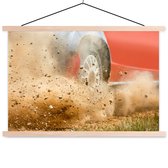 Porte-affiche avec affiche - Affiche scolaire - Voiture - Course - Roue - 90x60 cm - Lattes vierges