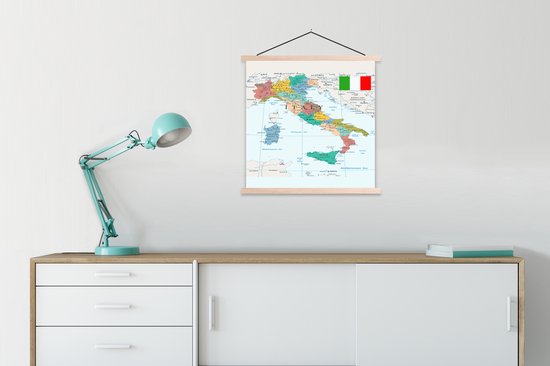 Affiche scolaire - Carte d'Italie - 60x60 cm - Lattes vierges