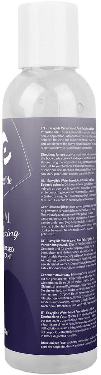 Lubrifiant Anal Easyglide Relaxant - 150 Ml, à Base D'eau, Sans Parfum, Neuf