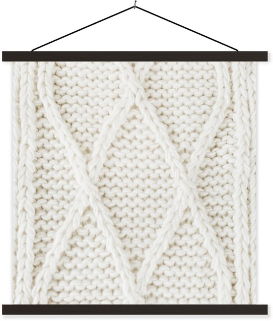 Porte-affiche avec affiche - Affiche scolaire - Pull - Motifs - Wit - 60x60 cm - Lattes noires