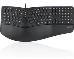 Ergonomisch Bedraad Toetsenbord met Verlichte Toetsen en Verstelbare Polssteun - US Layout