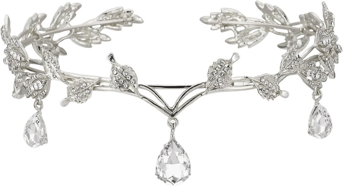 Bladvormige Tiara met Imitatie-Diamant voor Bruiloft en Feest