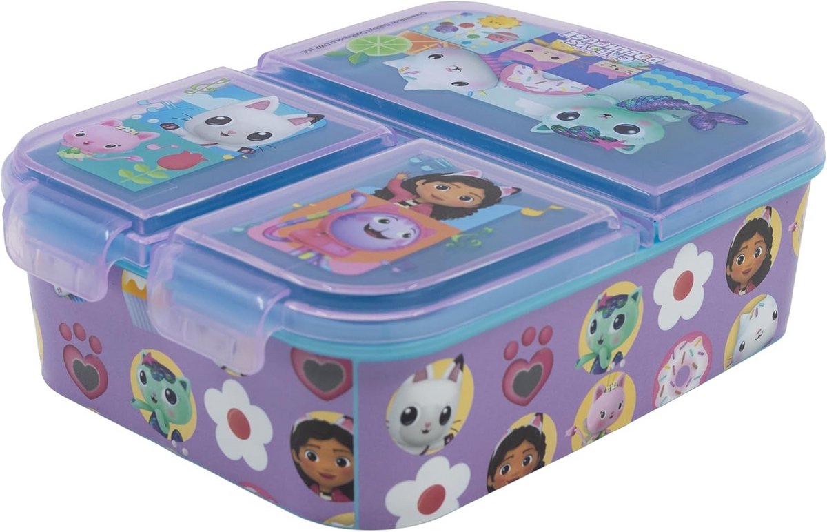 Lunchbox voor kinderen met 3 vakken, Meerkleurig en Casual Ontwerp
