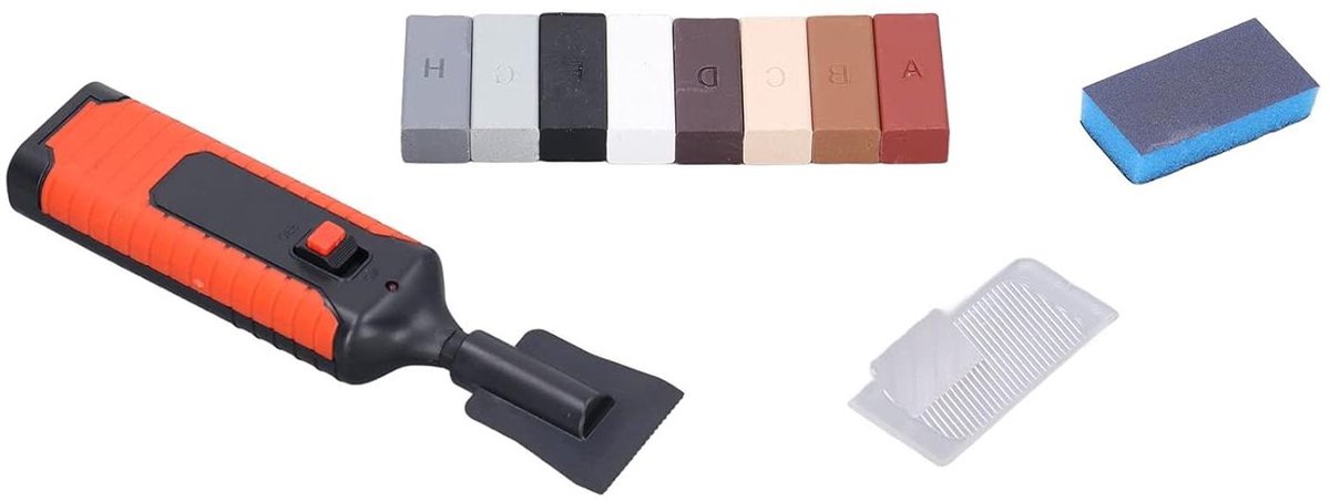 Tegel reparatieset - Wand reparatie - Gaten vullen - Inclusief verwarmingspen - 8 kleuren was - Multicolor