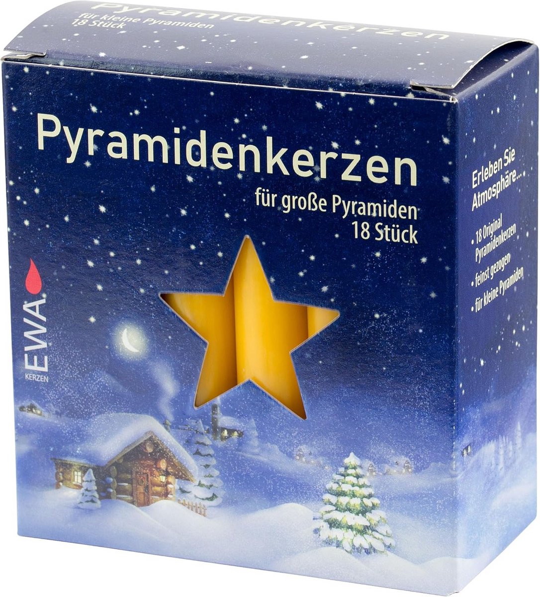 Piramidekaarsen Natuurlijke Kleur - Set van 18 Waskaarsen voor Sfeervolle Momenten