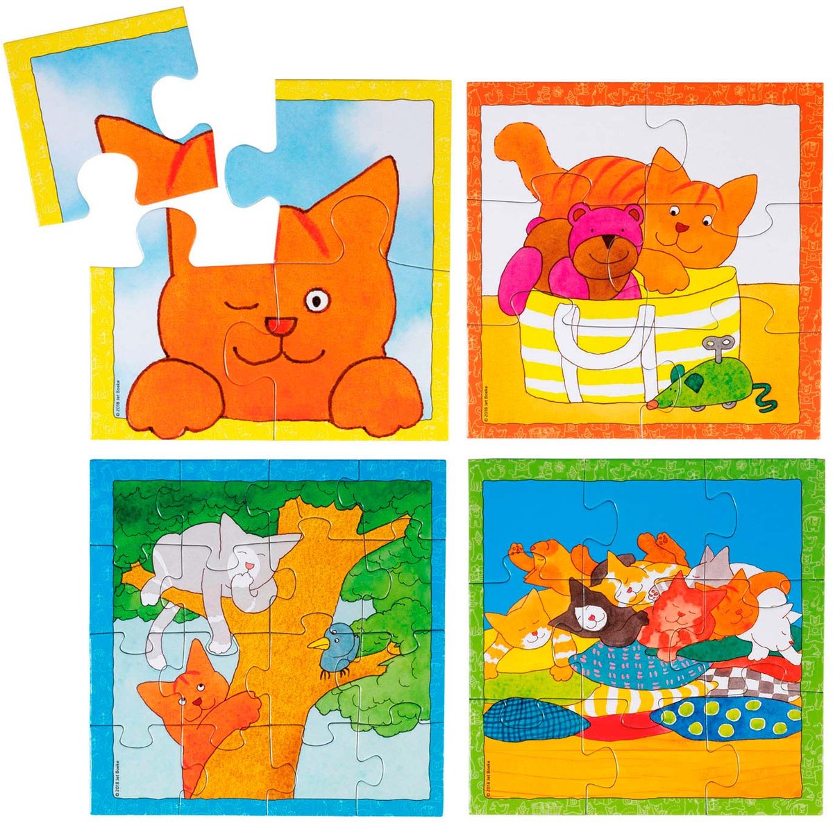 Dikkie Dik puzzel 4 in 1 educatief peuter speelgoed - kinderpuzzel 4x6x9x16 stukjes leren puzzelen - cadeautip puzzel 3 jaar en ouder - Bambolino Toys — afbeelding 10