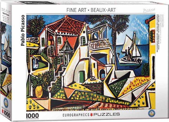 Eurographics - Mediterraan Landschap [Paysage méditerranéen] - Pablo Picasso - 1000 stukjes 68×48cm (b×h) - Fine Art Legpuzzel — afbeelding 3