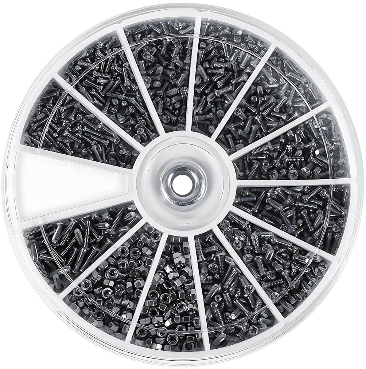 Ronte - Microschroef Set 600 stuks RVS schroeven en moeren assortiment kit M1 M1.2 M1.4 M1.6 voor horloges, glazen en elektronica.