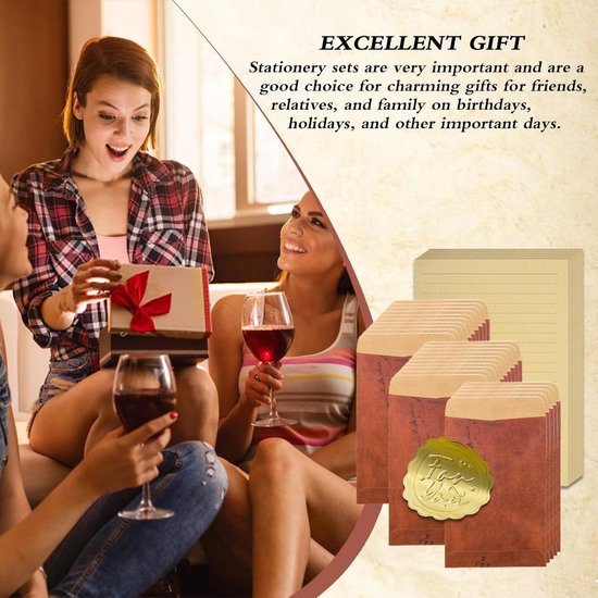 Ensemble de papier à lettres vintage avec enveloppe, ensemble de 75 pièces pour usage personnel et professionnel