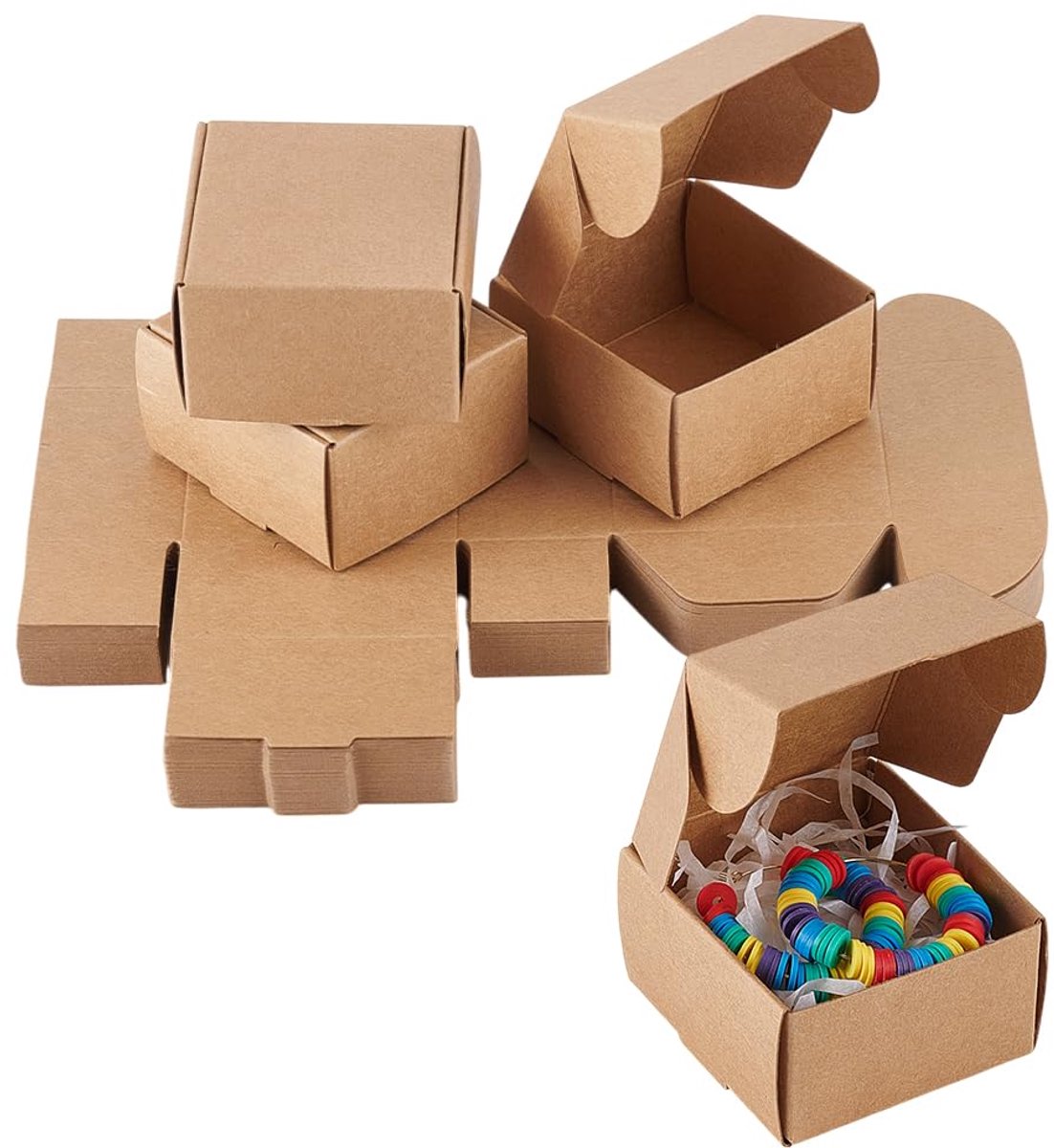 PandaHall 60 stuks kraftpapieren geschenkdozen voor sieraden