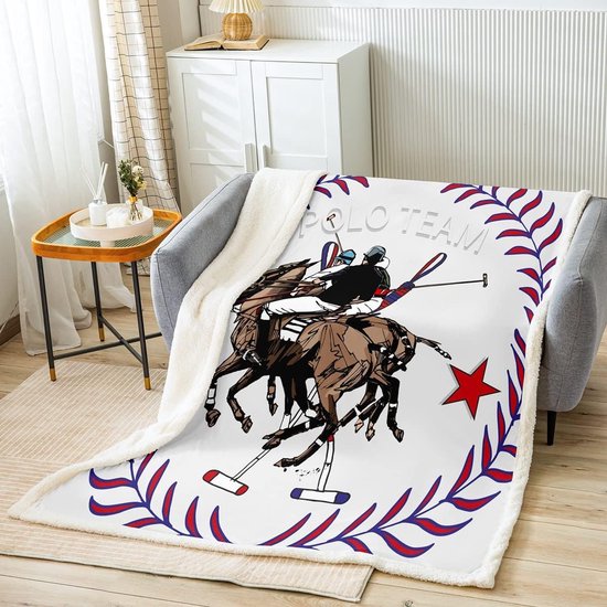 Homemissing Vijfpuntige pluche deken met sterrenprint dubbel 152 x 180