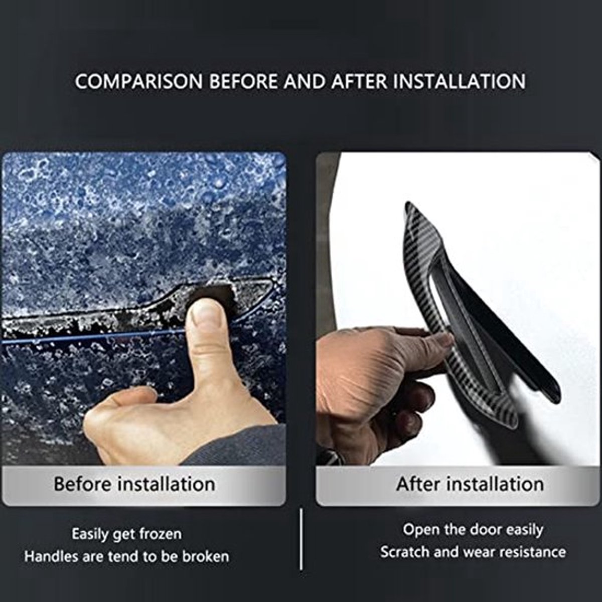 Auto Deurklink Bescherming Cover Y Model 2021-2023 - 4 Stuks - Koolstofvezel Stijl - Vorstbestendig