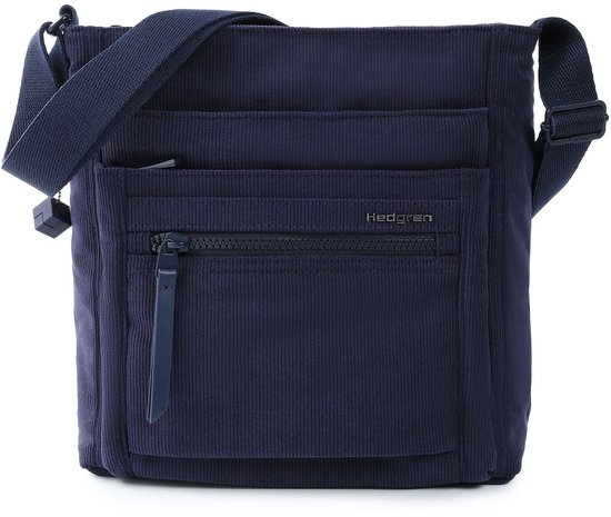 Hedgren ORVA – Sac bandoulière avec protection RFID – Déperlant – Léger – Velours Peacoat Blue