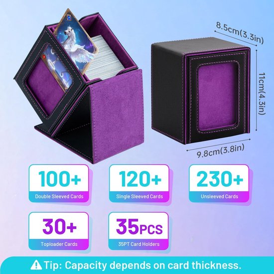 8 x deck box dekdozen voor MTG, 95 x 72 x 47 mm, kaartenbox voor 80