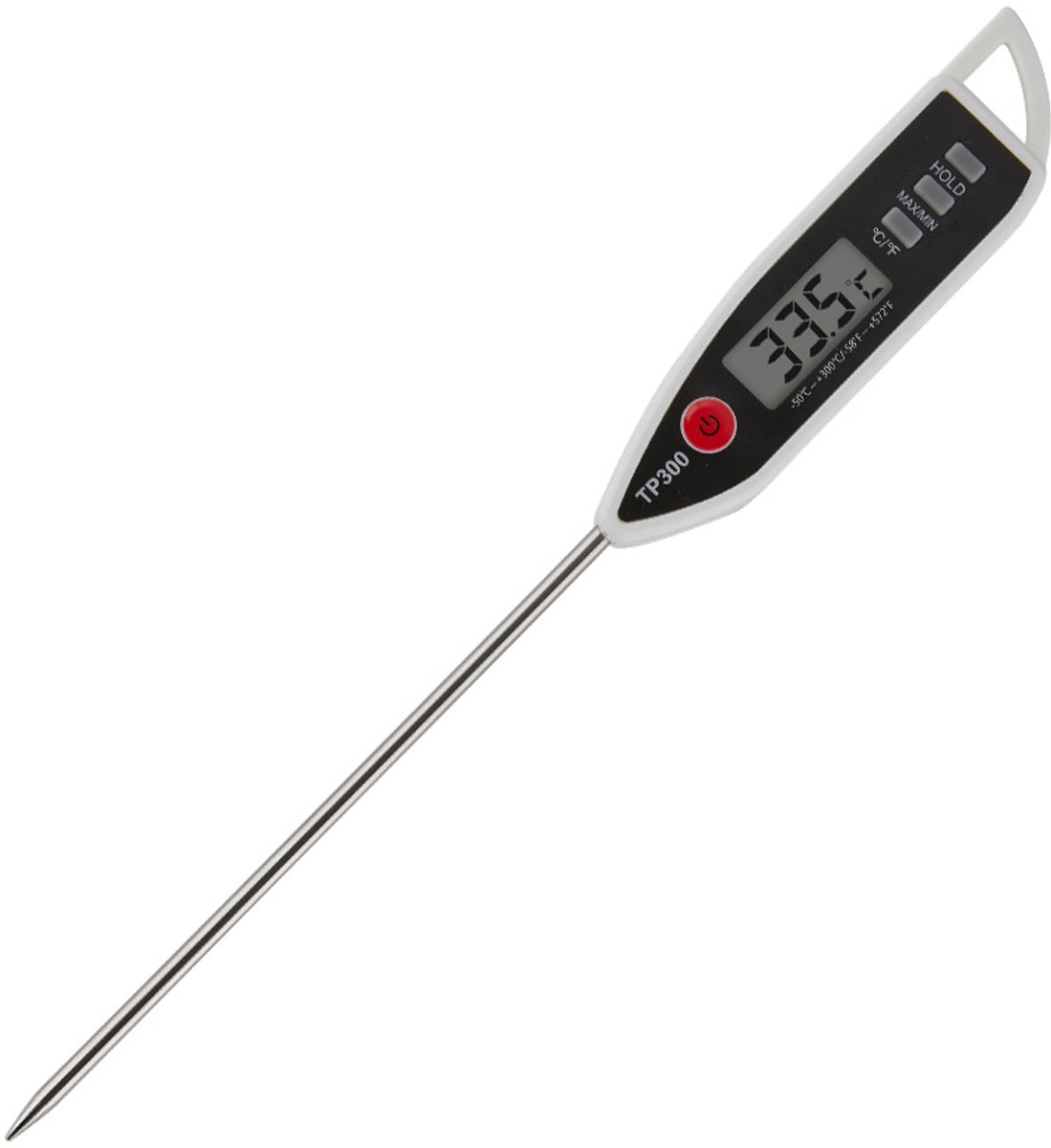 Gigicial Waterdichte digitale thermometer - Vleesthermometer met lange sonde - Nauwkeurige metingen, directe aflezing - 1 verpakking - Universeel + wit