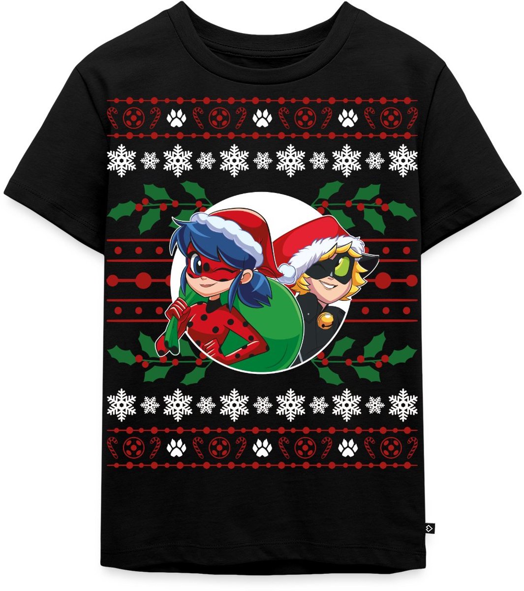 Miraculous Ladybug Cat Noir Ugly Christmas Design Premium T Shirt Kinderen