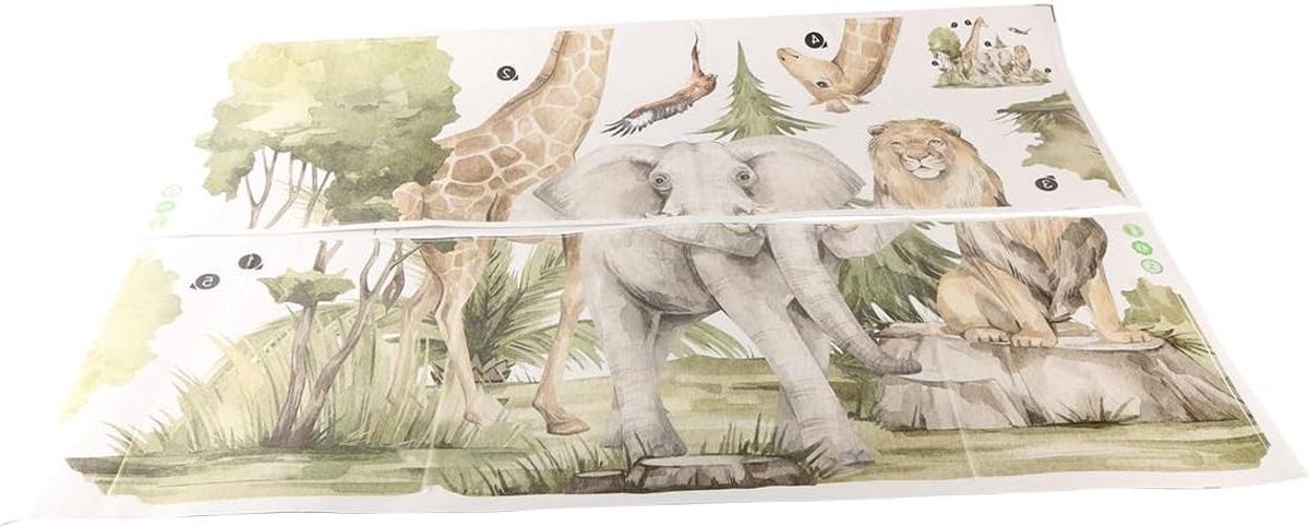 EGoods - Grote Dieren Muurstickers voor Jungle Stijl Muurdecoratie Huis & Kamerdecoratie