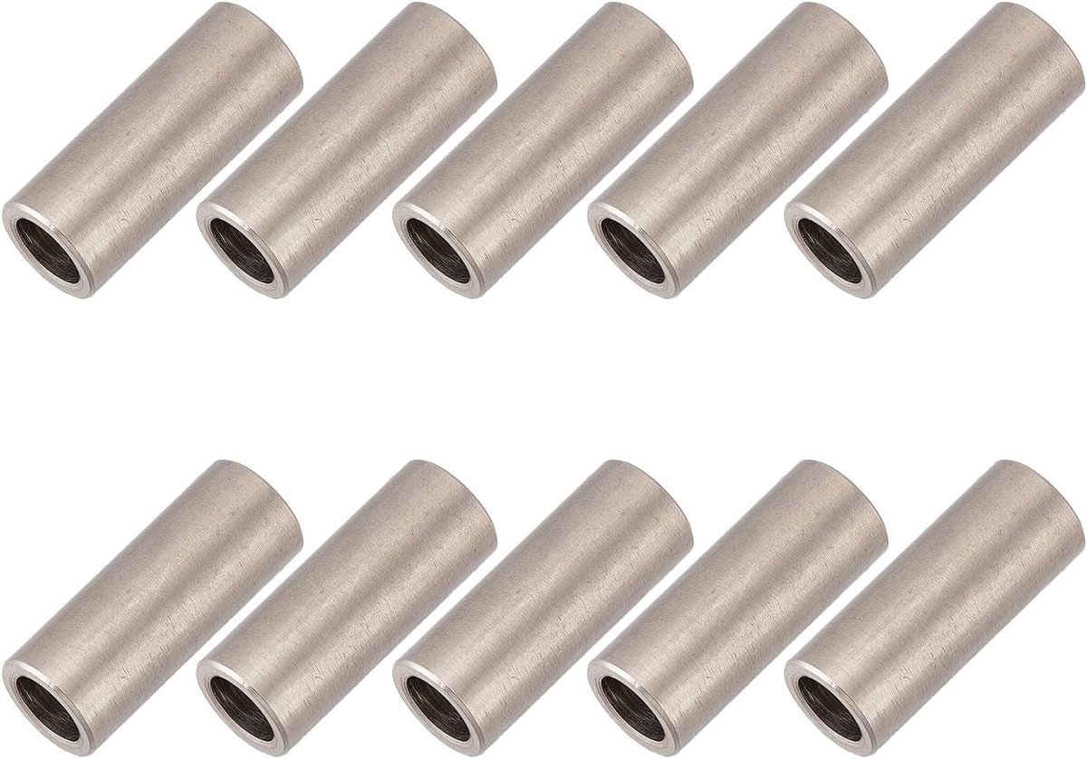 EGoods - 10 stuks Roestvrijstalen Afstandhouders 1/2 inch AD x 5/16 inch ID x 1 1/16 inch Lengte - Metaal - Glad Oppervlak
