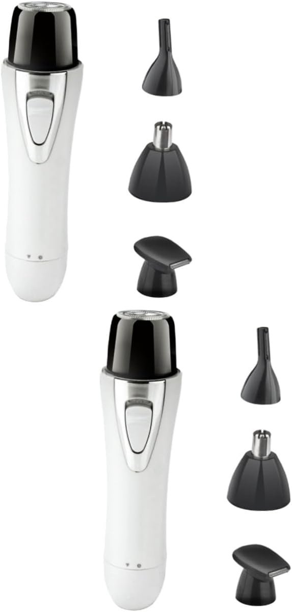 2-delige elektrische neustrimmer, USB-oplaadbaar scheerapparaat, waterdicht, handig en compact accessoire voor persoonlijke verzorging voor mannen en vrouwen, wit