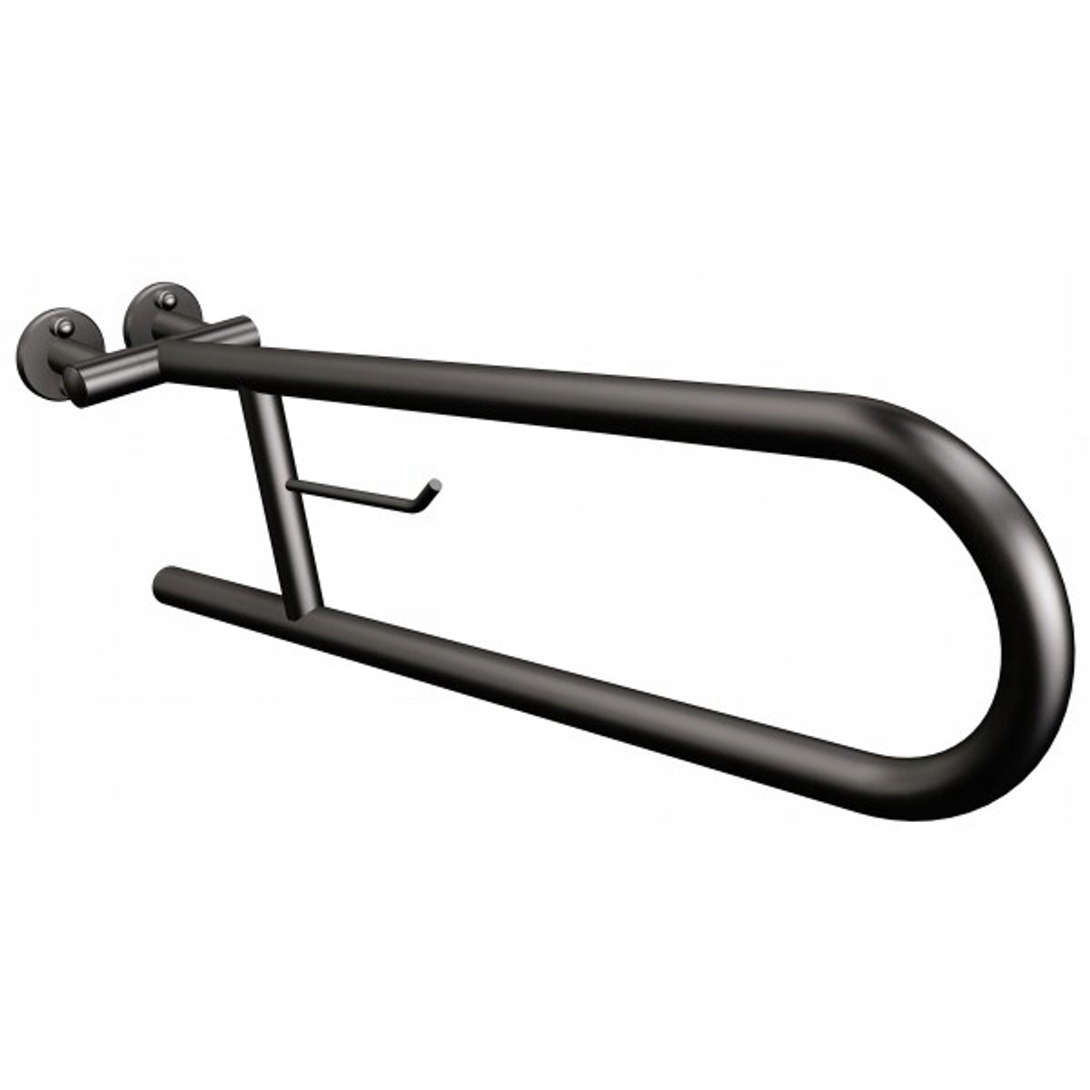 Andex 801/W/NG Zwenkbare Douchebeugel 60cm met Toiletrolhouder Zwart