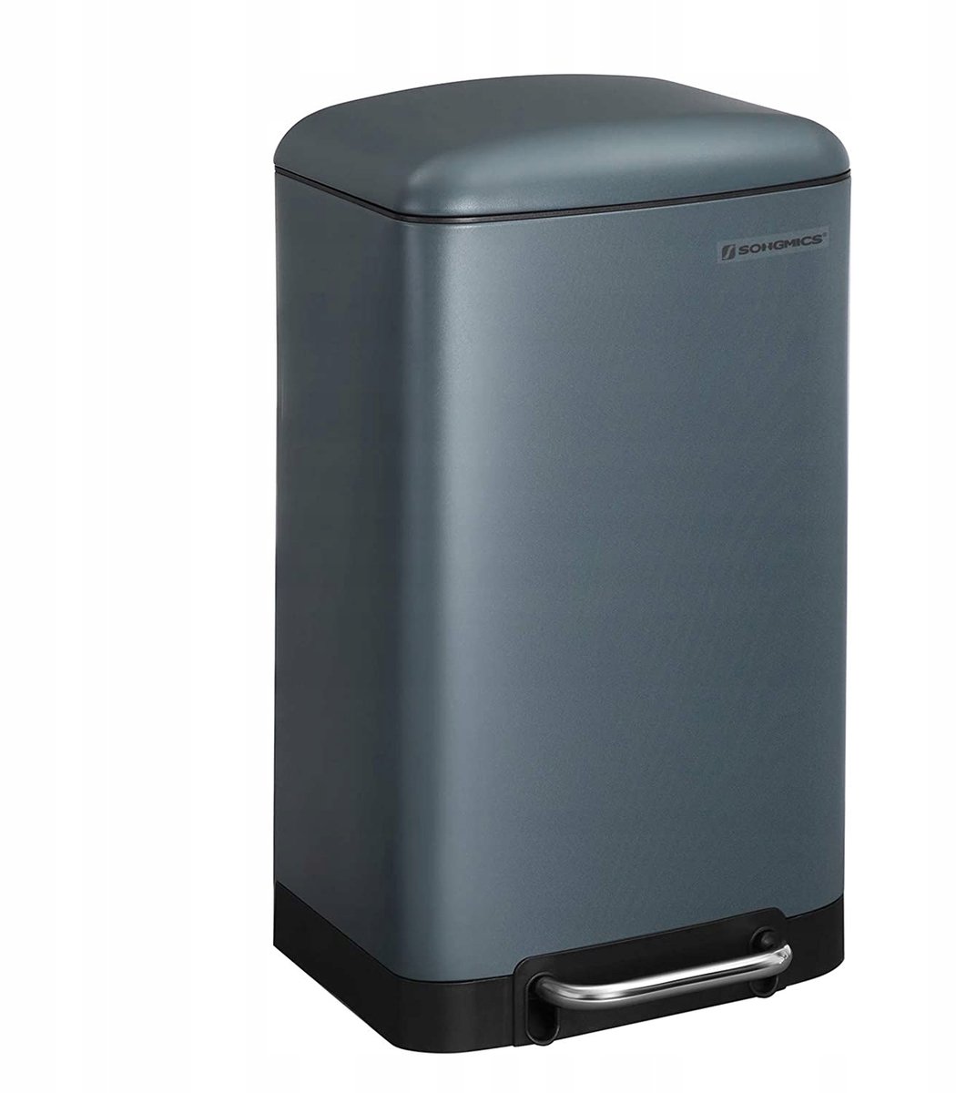 Elegante RVS prullenbak 30L met Soft-Close en antracietgrijze kleur