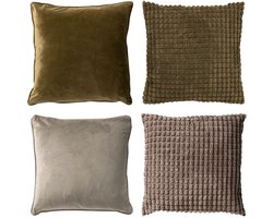 Dutch Decor - KUSSENSET - 4-delig - Dual Harmony - 45x45 cm 