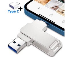 3-in-1 USB Flash Drive 1TB – USB 3.0 OTG – USB-A, USB-C & Micro-USB – Metalen Pendrive Geschikt voor Smartphones, Tablets, Computers & Android – Grote Opslagcapaciteit, Data Opslag en Overdracht