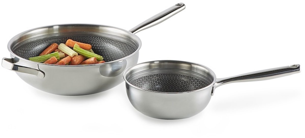 Habonne hybrid RVS triply Wokpan PFAS vrij - 28cm