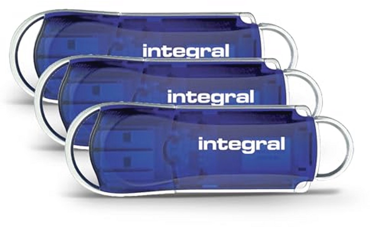 32GB 3-pack USB 2.0 Flash Drives in Blauw