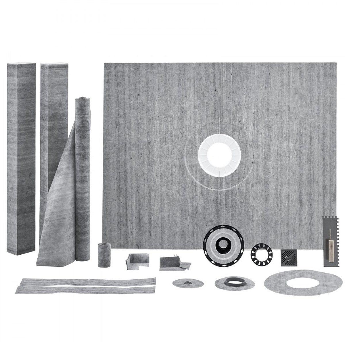 Douchebakset - Doucherandset - Formaat 152,4 x 121,9 x 2,8 cm - Middenafvoer 5,08 cm ABS F