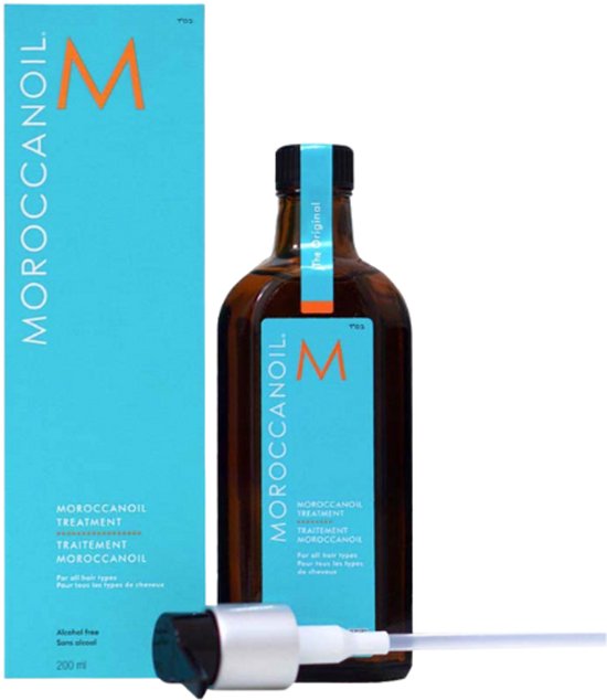 Fles Moroccanoil Treatment met pompdos en doos, 200ml.