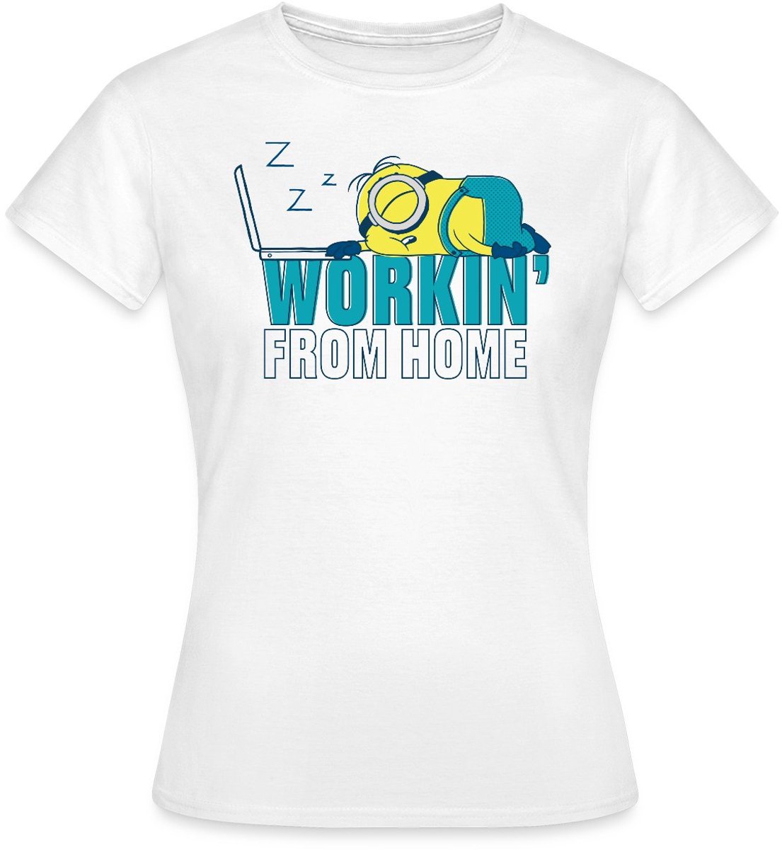 Minions Stuart Working From Home T-Shirt Dames
