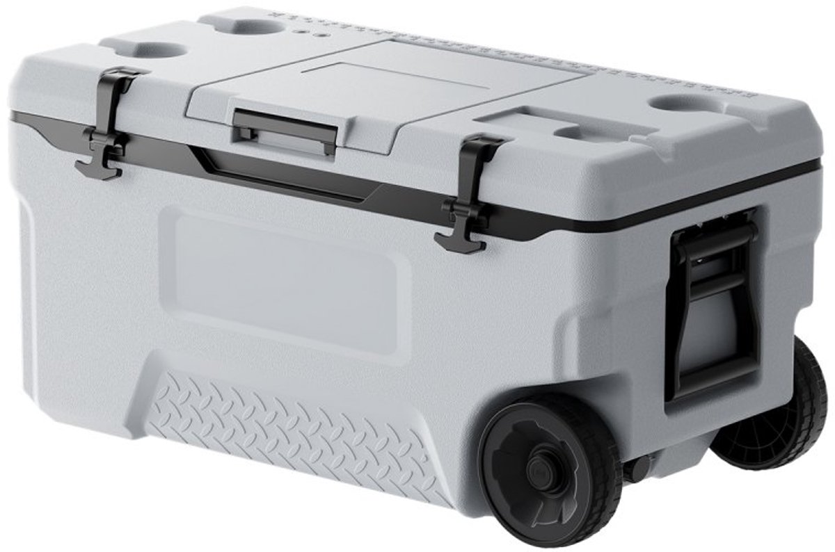 Draagbare Koelbox - 74 Liter - 120 Blikjes - Met Ijsopslag - Stevige Handgrepen - Bekerhouder - Geïsoleerde Robuuste Behuizing