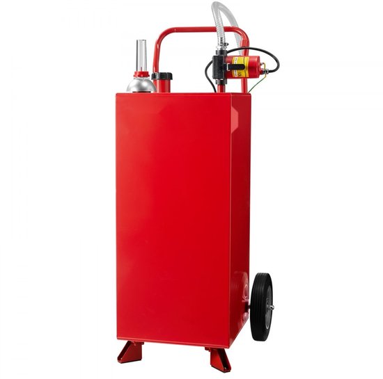 Brandstoftrolley - Mobiele brandstoftank - Met elektrische pomp - Capaciteit 114 l - Debiet 32 l/min - Slang 3 m - Wielen 2 - Voor diesel & benzine - Rood — afbeelding 2