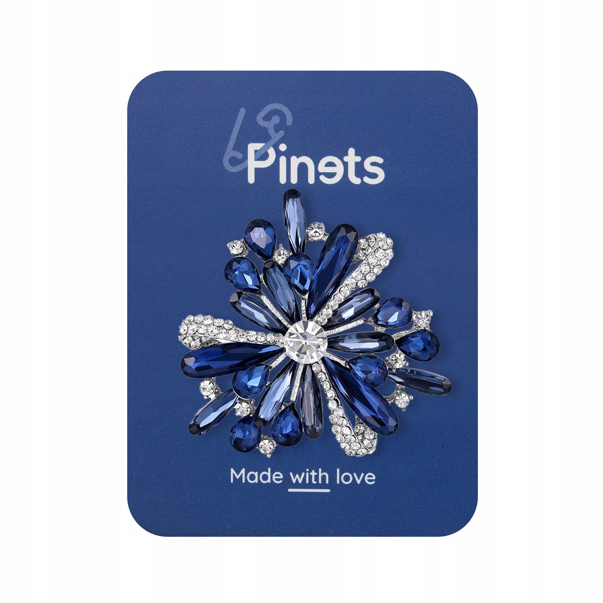 PINETS Blauwe Zirkonia Bloembroche