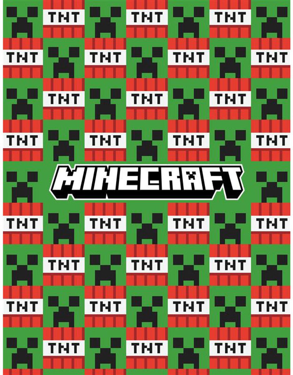 Minecraft Fleece Deken TNT - 130 x 170 cm - Polyester Groen
