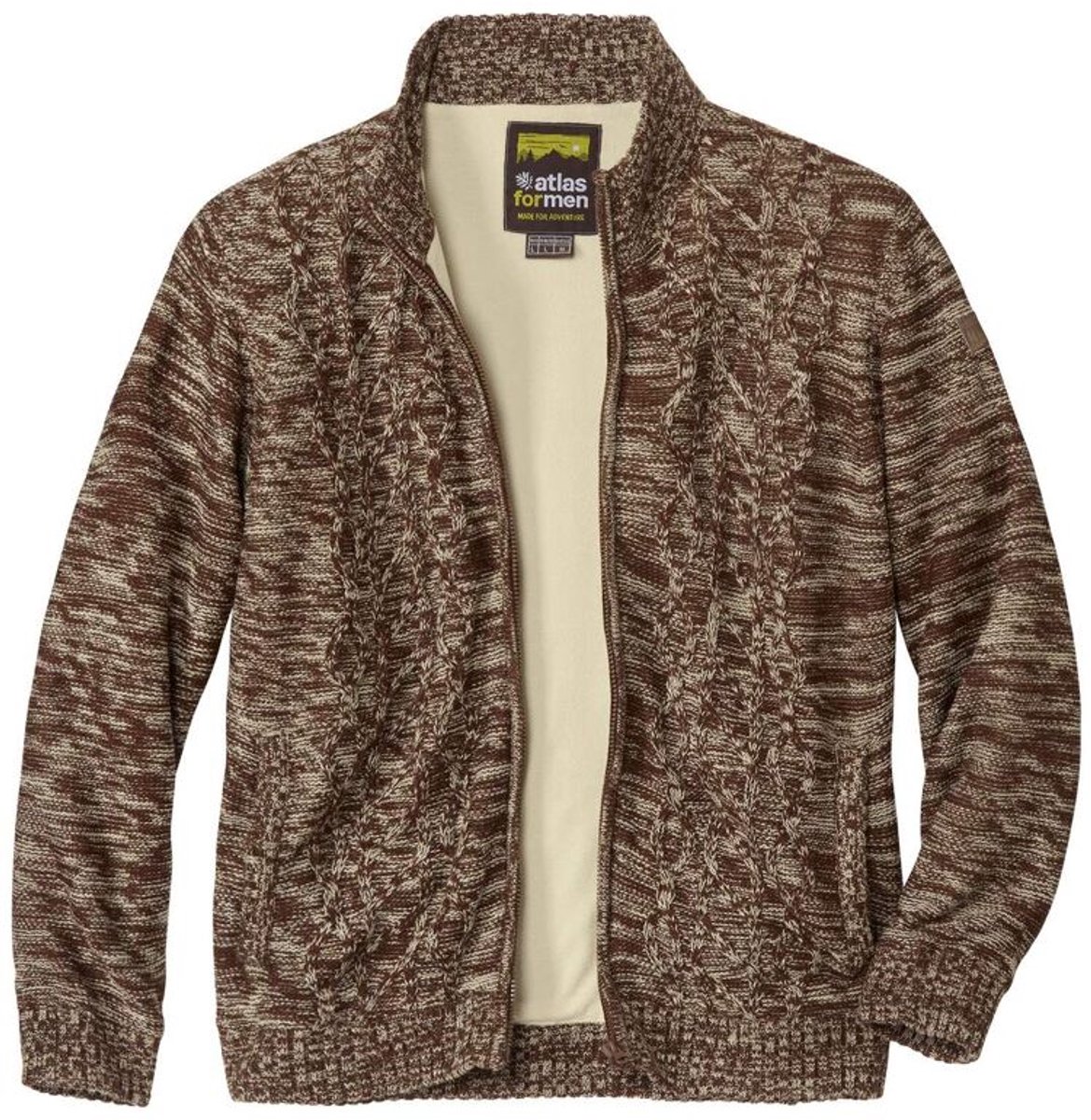 ATLAS FOR MEN - Tricotvest met fleecevoering - Heren - Verkrijgbaar in grote maten - L