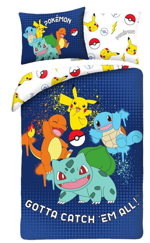 Pokemon Gotta Catch Em All Dekbedovertrek 140 x 200 cm (70 x 90 cm) polyester van Merkloos — afbeelding 5