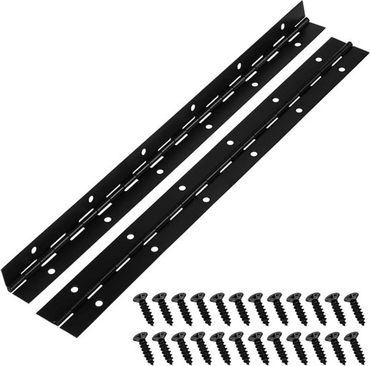 Pianoscharnier 30,5 cm met 24 schroeven, metaal, belastbaar, meubel, RVS piano scharnier