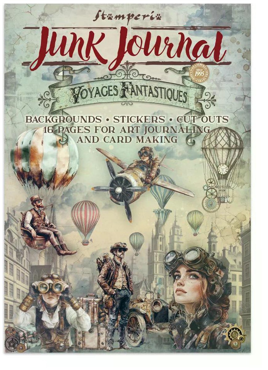 Stamperia - Voyages Fantastiques Junk Journal Stickers, Backgrounds, Cut-Outs (SBJK05)